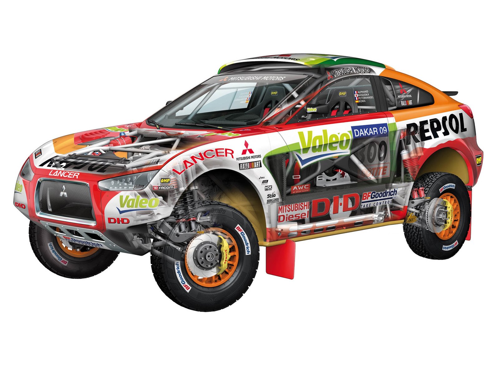 mitsubishi, Racing, Lancer, 2008, Cars, Cutaway Wallpaper
