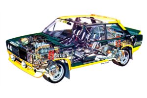 fiat, Abarth, 131, Rally, Corsa, 1976, Cars, Cutaway