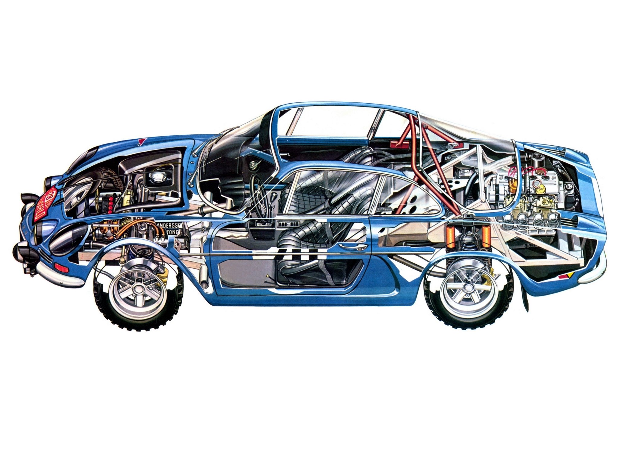 renault, Alpine, A110, Rally, Car, Cutaway, 1973 Wallpaper