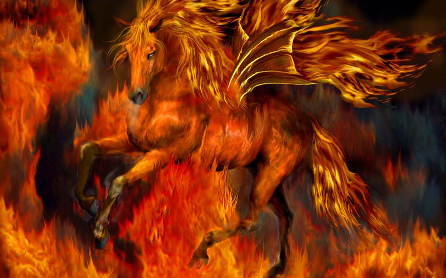 fire, Horse, Re Wallpaper
