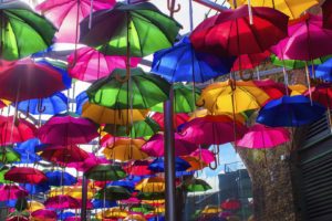 umbrella, City, Street, Beauty, Color