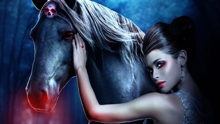 fantasy, Girl, Horse, Girl, Beauty HD Wallpaper Desktop Background