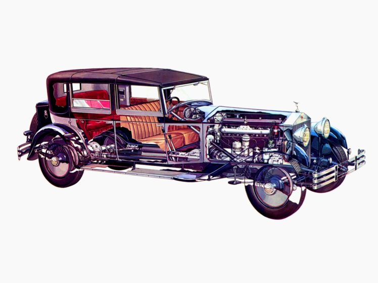 rolls royce, Phantom, Ii, Sedanca, De, Ville, Cars, Cutaway, 1930 HD Wallpaper Desktop Background