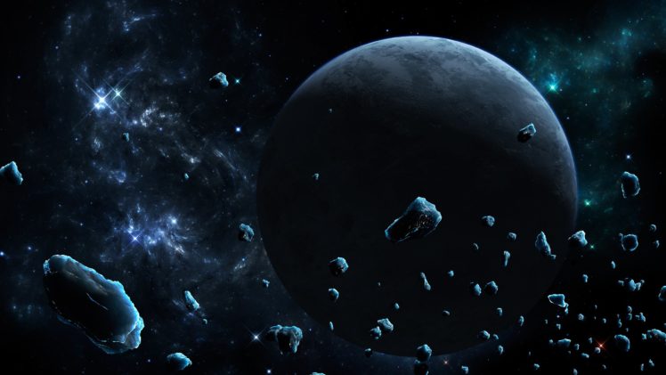 ice, Planet, Meteorites, Space, Stars, Asteroids, Art HD Wallpaper Desktop Background
