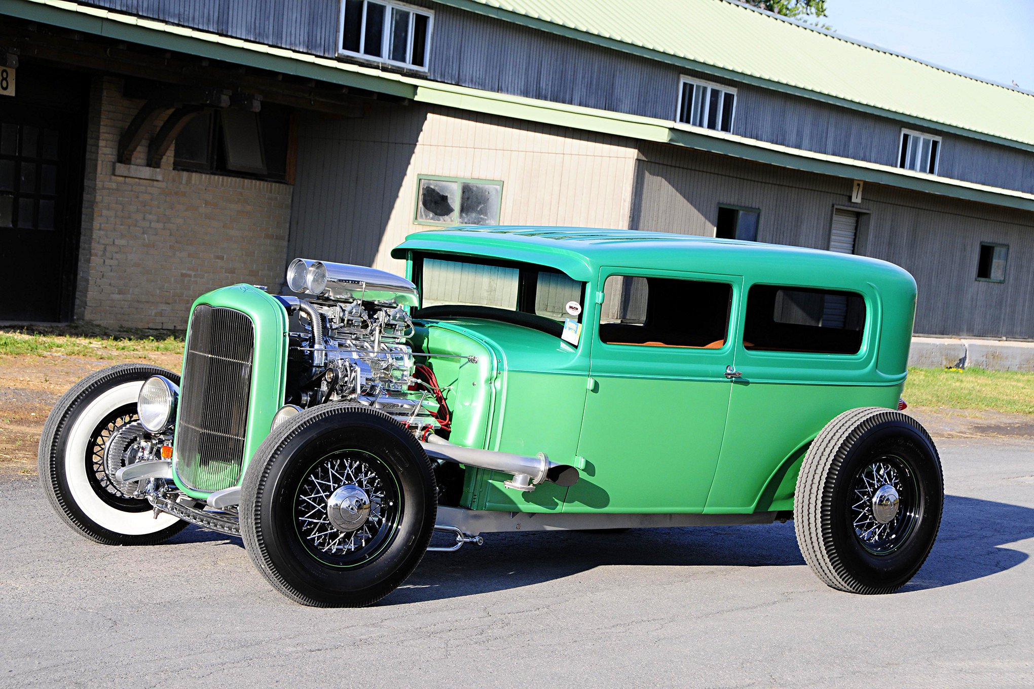 1930, Ford, Sedan, Hot, Rod, Cars, Green Wallpaper