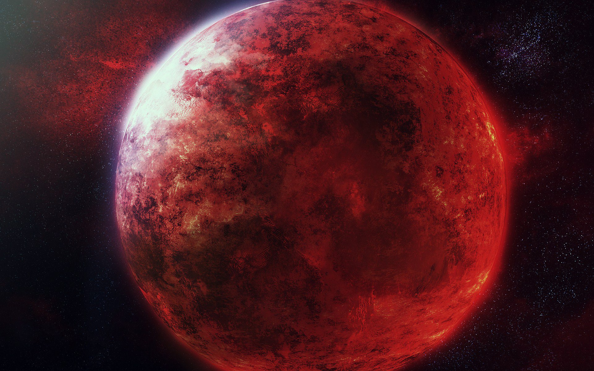 art, Stars, Space, The, Red, Planet Wallpaper