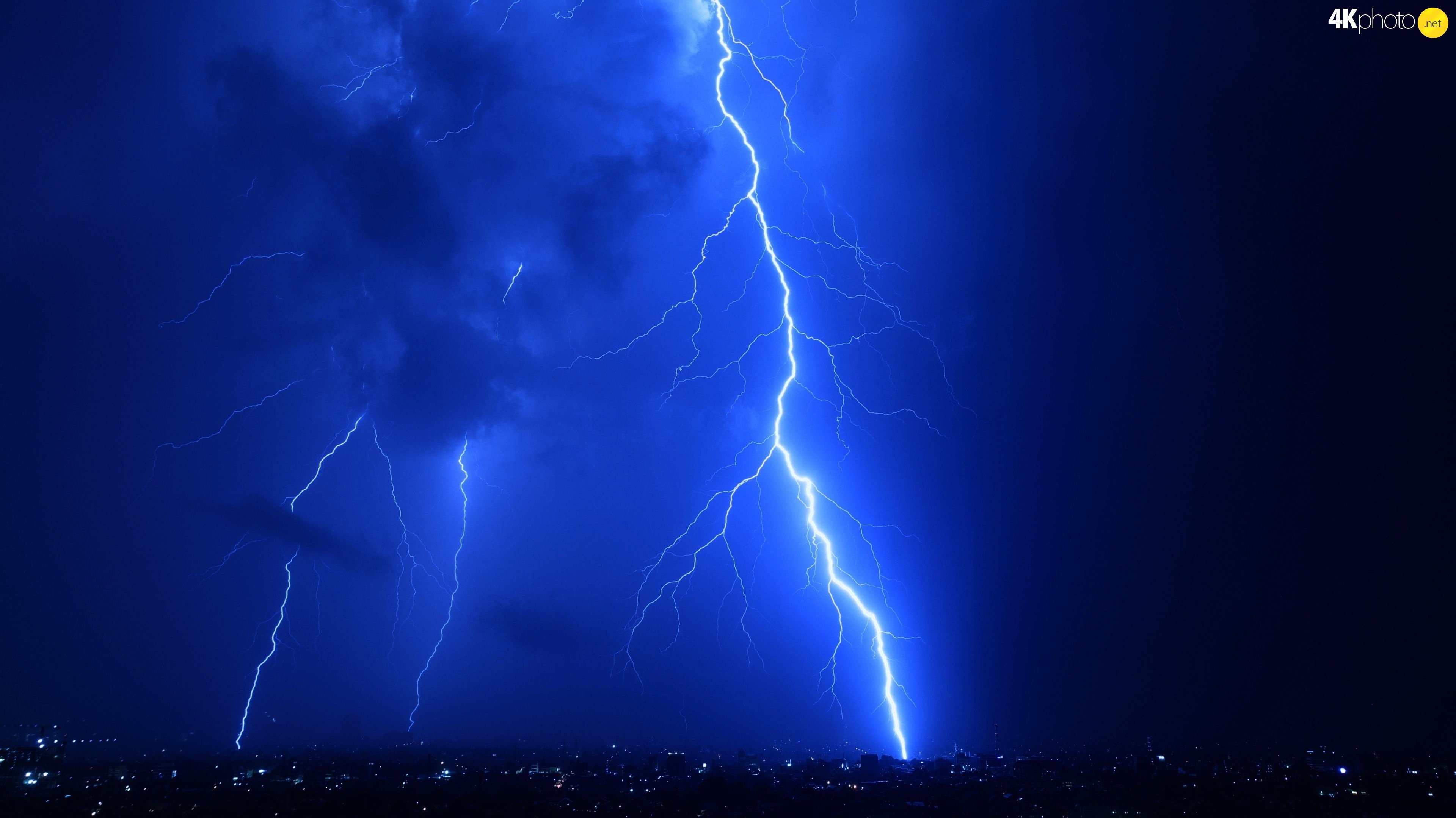 night, Thunderbolt, Storm Wallpaper