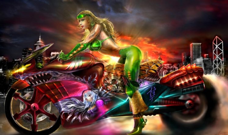 motor women bike tattoo HD Wallpaper Desktop Background