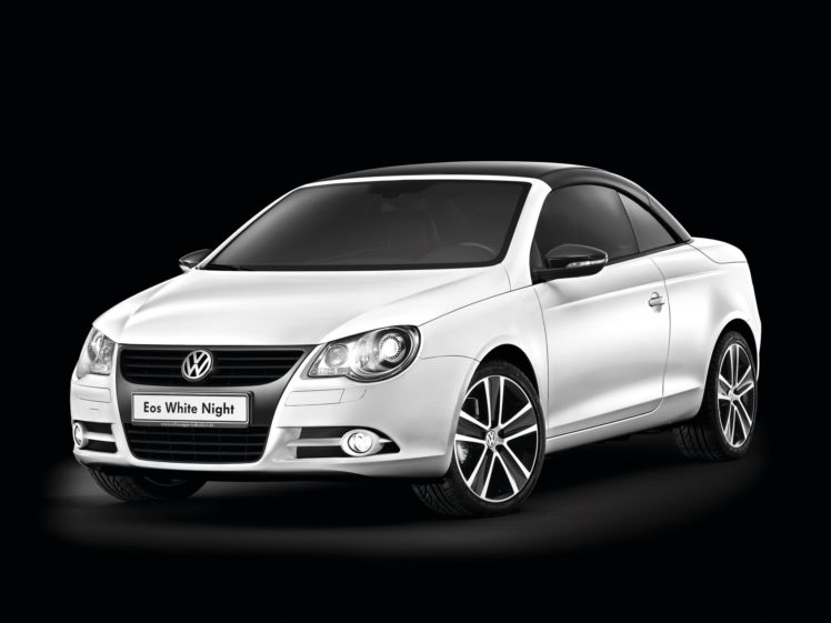 volkswagen, Eos, White, Night, 2008 HD Wallpaper Desktop Background