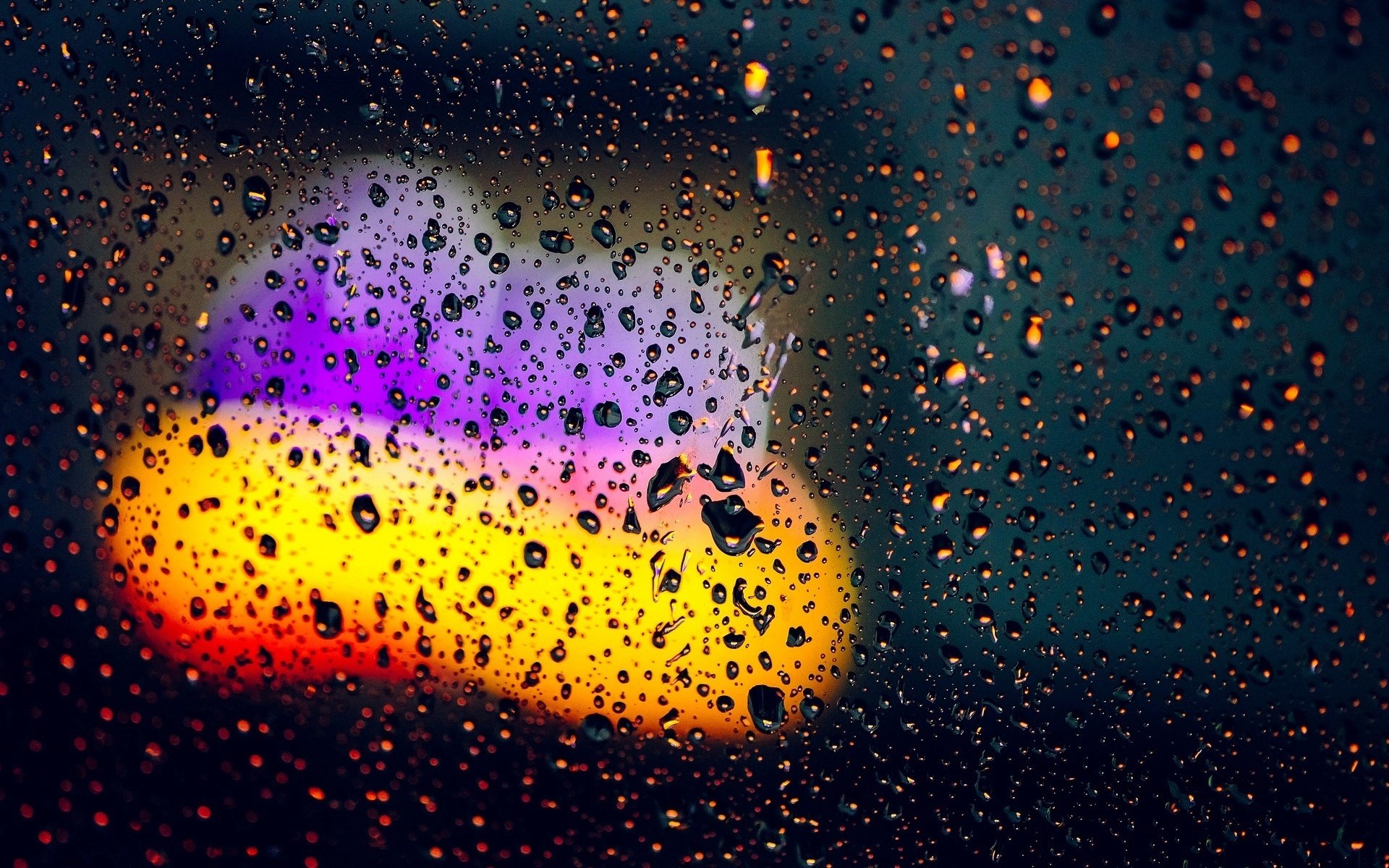 rain, Drops, Lights, Background, Blur, Close up, Glass, Water Wallpaper