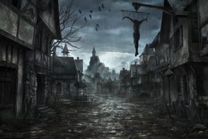 ravens, Castle, House, People, The, City, Well, Art, Corpse