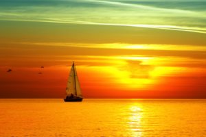 sail, Brightly, Yacht, Sea, Sunset