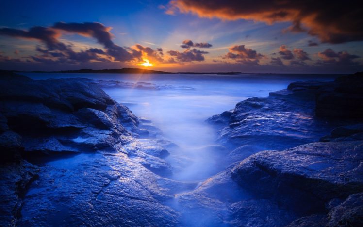 rock, Beach, Dawn, Mornin HD Wallpaper Desktop Background