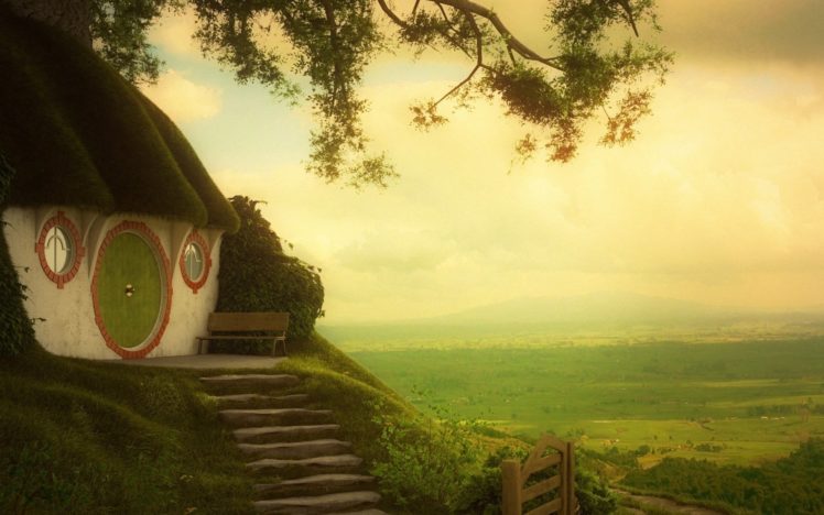 the, Shire, The, Lord, Of, The, Rings, Art, Movie, House HD Wallpaper Desktop Background