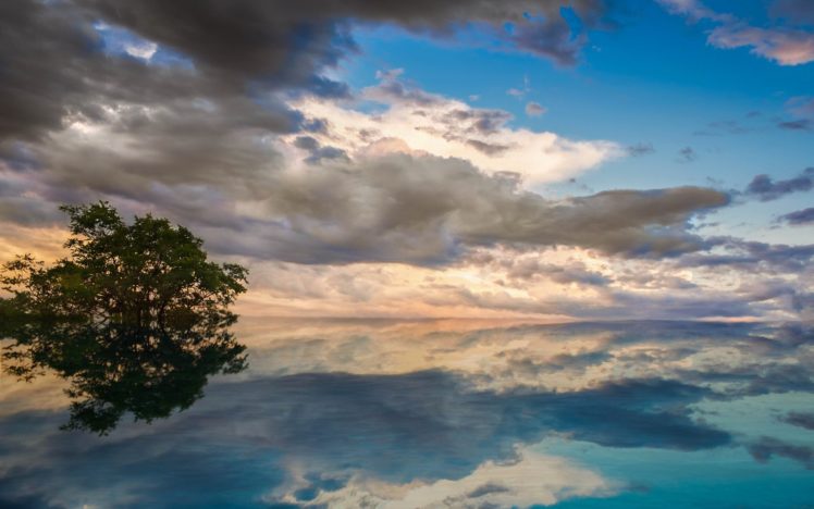 surface, Lake, Water, Turquoise, Tree, Sky, Blue HD Wallpaper Desktop Background