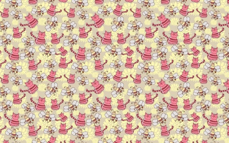 , Texture, Pink, Bee HD Wallpaper Desktop Background