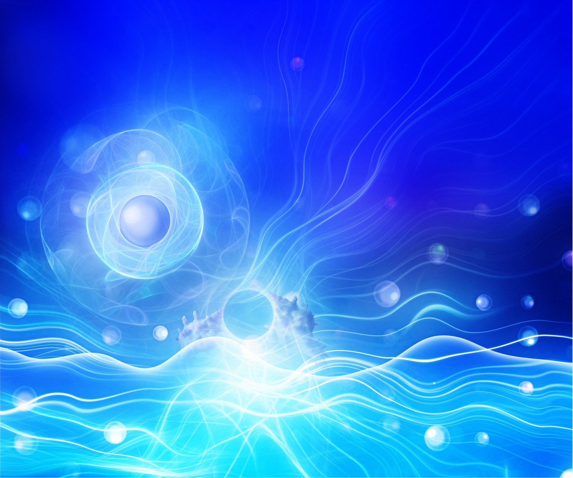 , Bubbles, Blue, Textur Wallpaper