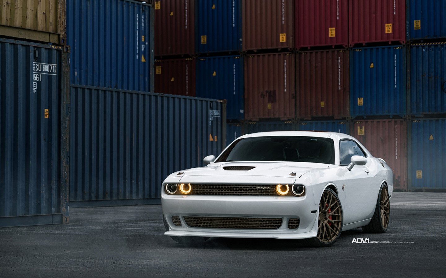 2016, Adv, 1, Wheels, Dodge, Challenger, Srt, Hellcat, Cars, White Wallpaper