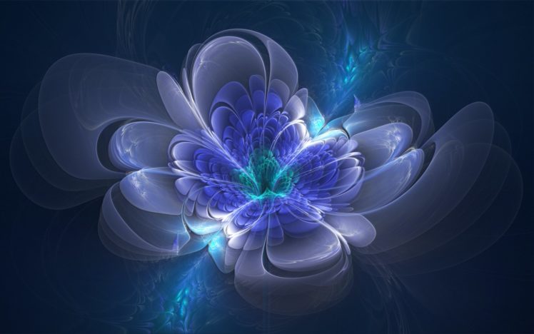 fractal, Blue, Flower, Texture HD Wallpaper Desktop Background