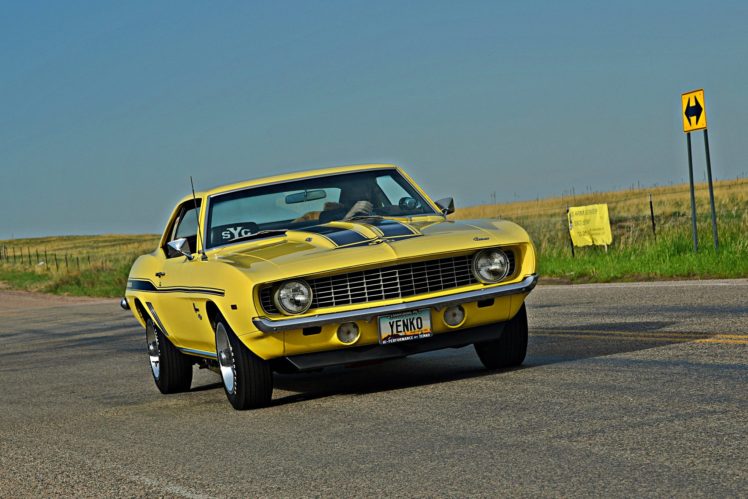 yenko, 1969, Chevrolet, Camaro, Cars, Muscle, Yellow HD Wallpaper Desktop Background