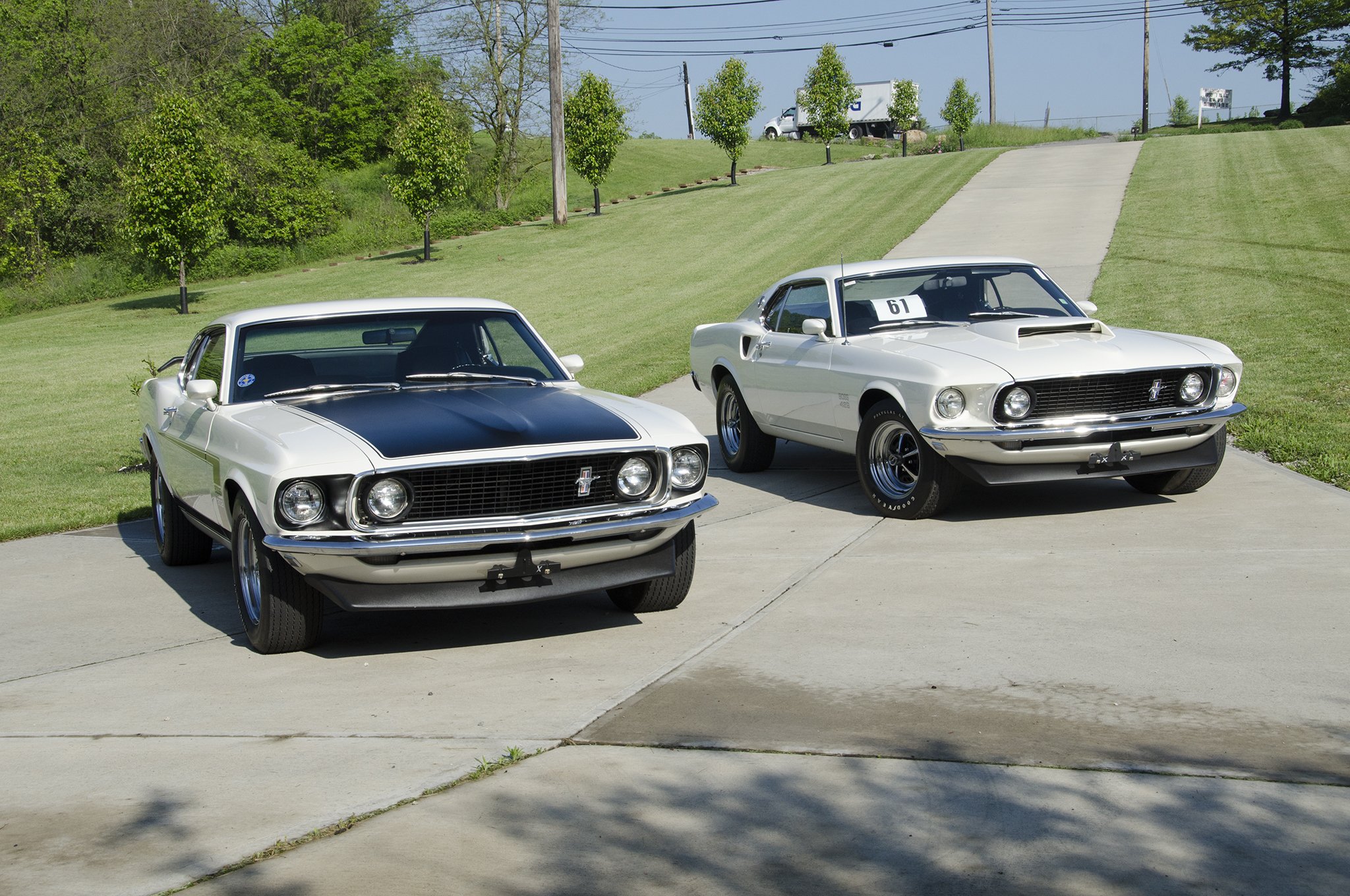 1969, Ford, Mustang, Boss, 3, 02cars, Whiteir front view alt Wallpaper