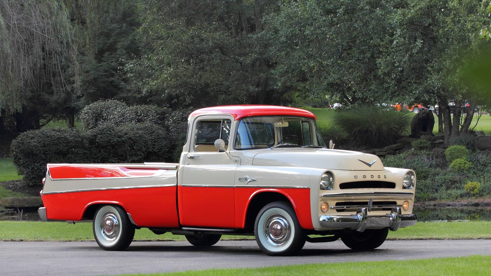 1957, Dodge, D100, Sweptside, Pickup, Truck Wallpaper