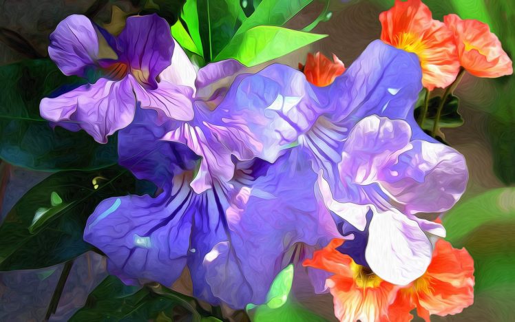 painting, Textures, Flowers HD Wallpaper Desktop Background