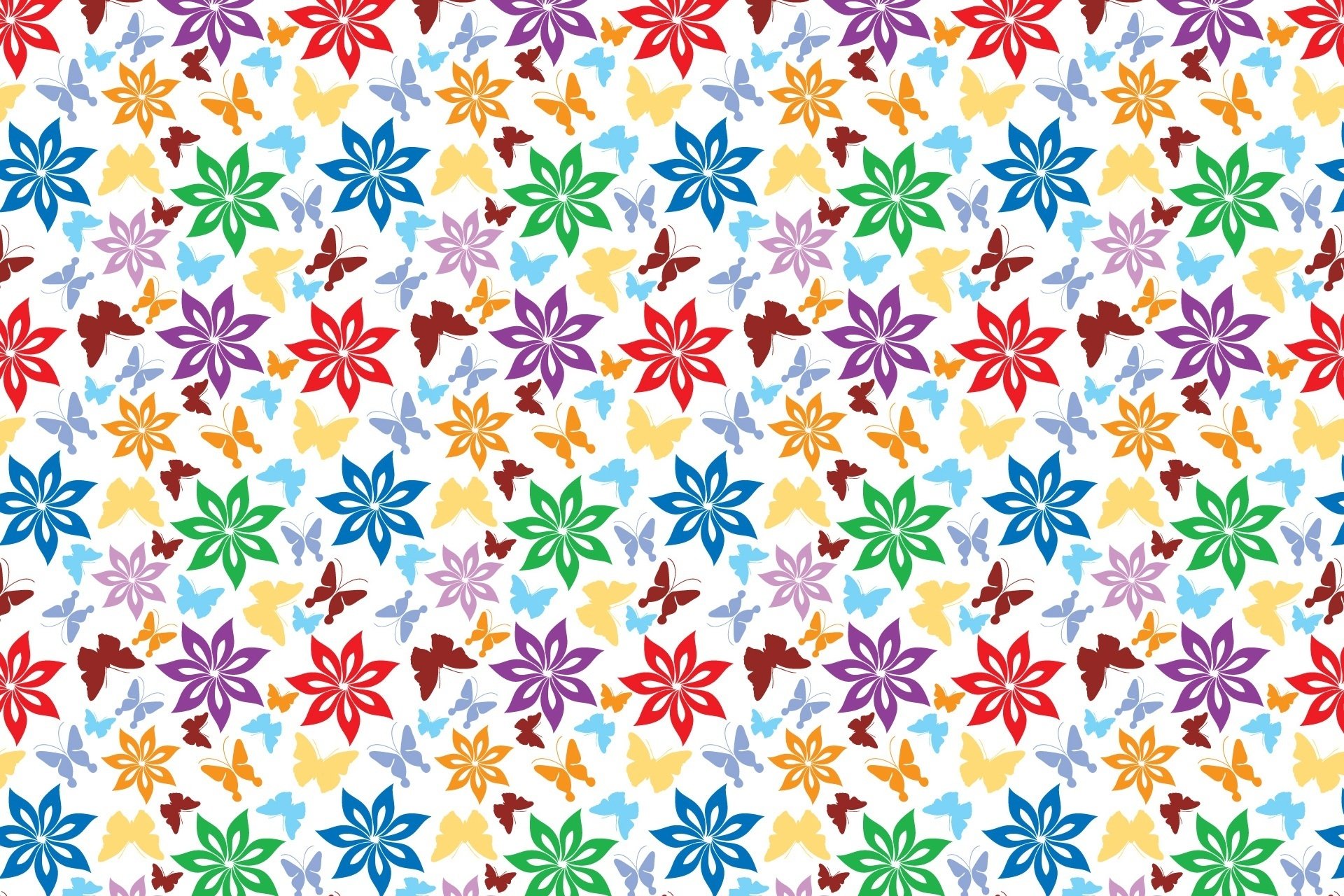 pattern, Flower, Butterfly, Texture Wallpaper