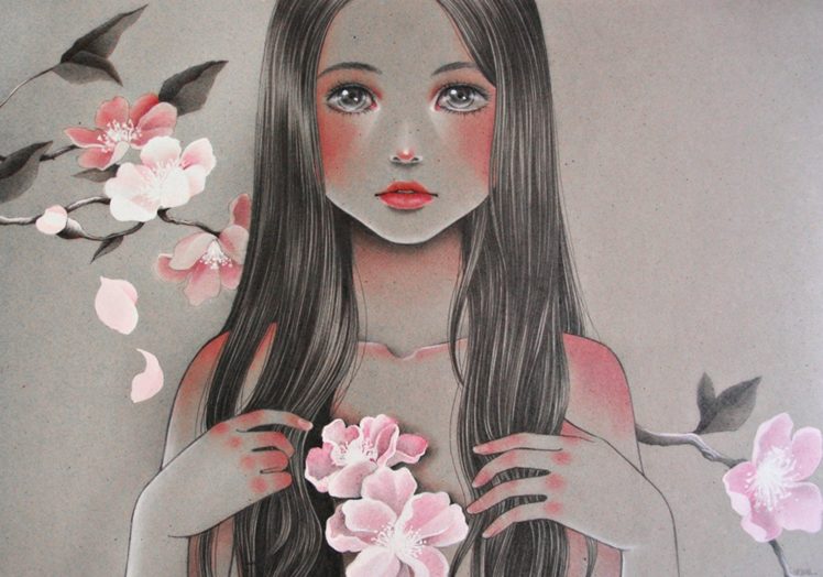 textures, Girl, With, Flowers HD Wallpaper Desktop Background