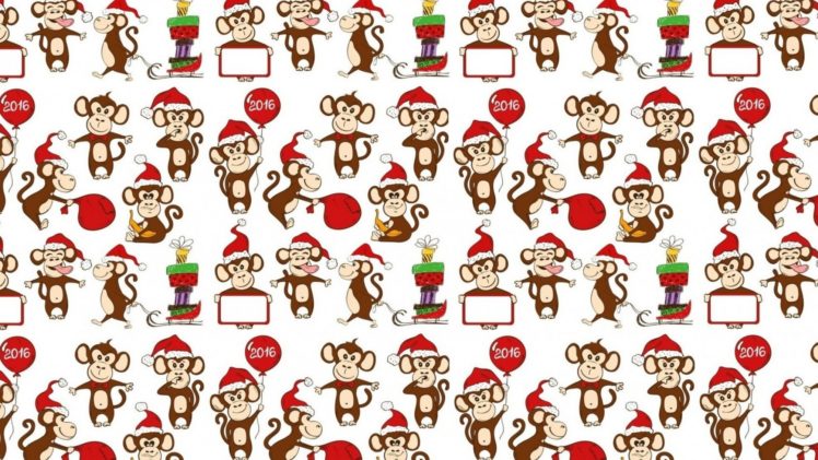 textures, Monkey, Christmas, Texture HD Wallpaper Desktop Background