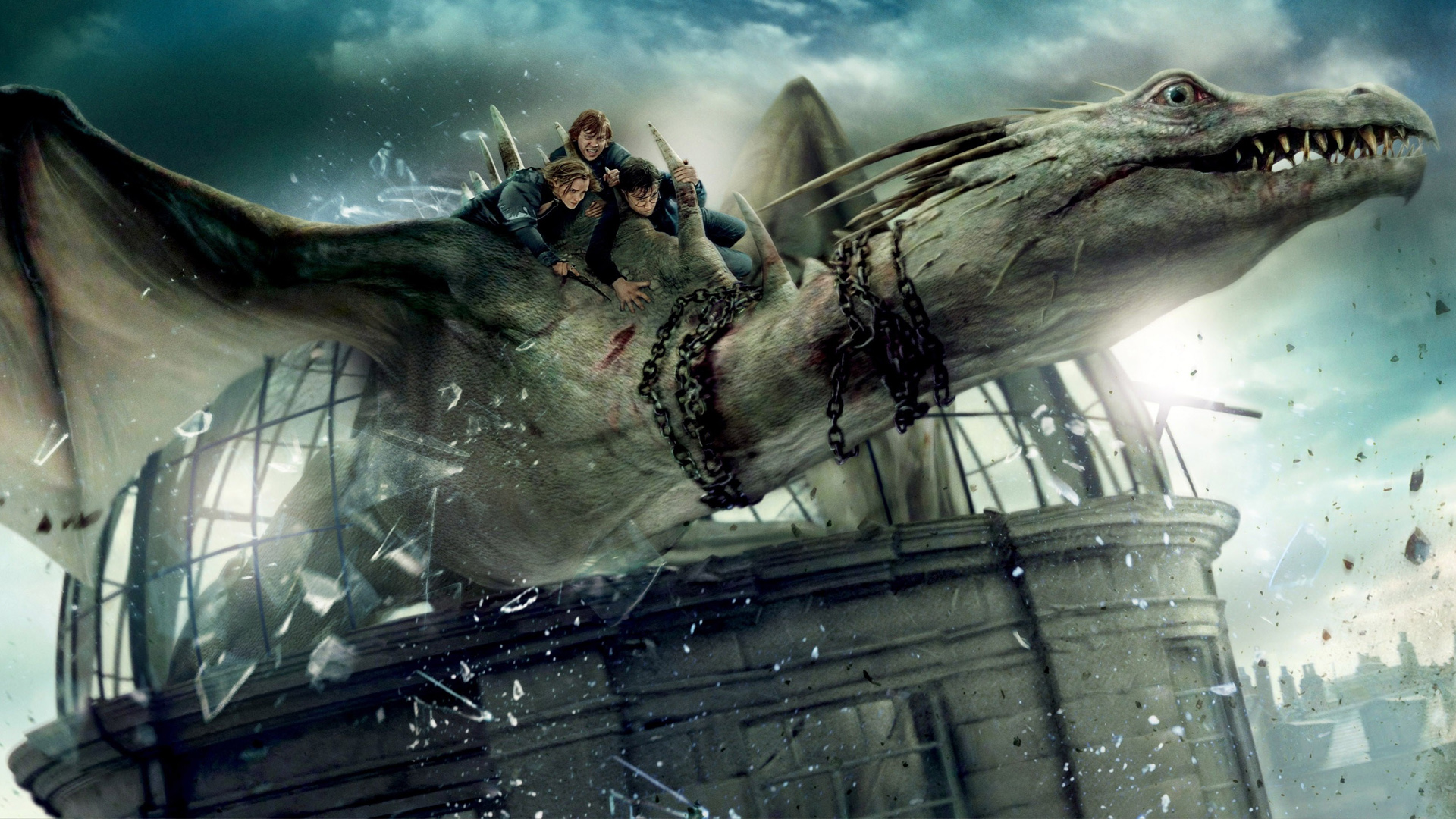 harry, Potter, Deathly, Hallows, Dragon, Dragons Wallpaper