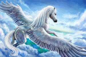 fantasy, Horse, Sky, Cloud, Wings
