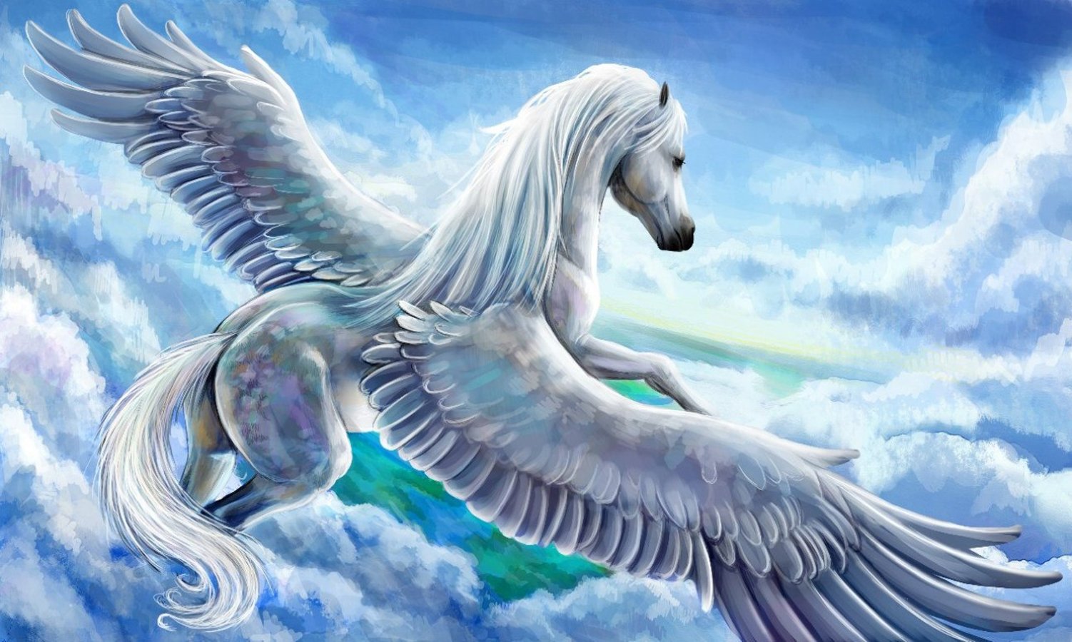 fantasy, Horse, Sky, Cloud, Wings Wallpaper