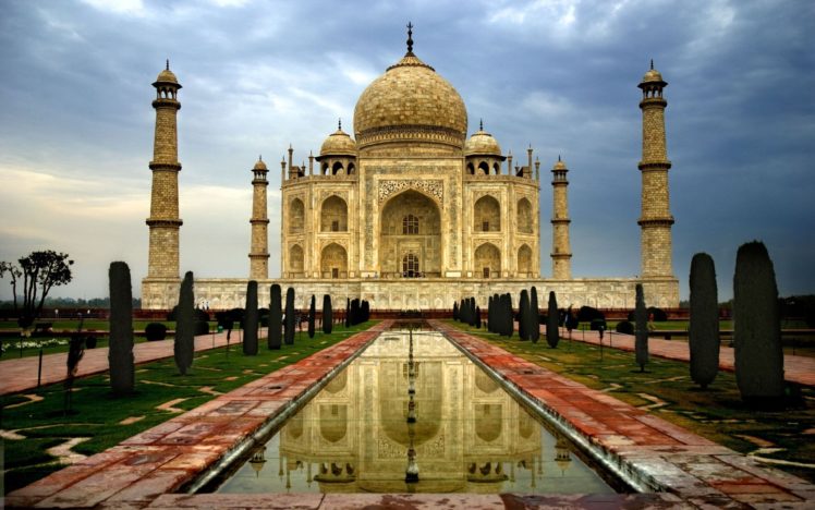 architecture, Mausoleum, Building, Indian, Indiataj, Mahal, Ancient, Water, Trees HD Wallpaper Desktop Background