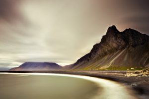 nature, Landscape, Mountains, Clouds, Iceland, Fjord, Sea, Coast, Long, Exposure