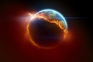 planet, Fire, Space, Art, Gradient, Earth, Burning, Apocalyptic, Digital, Art