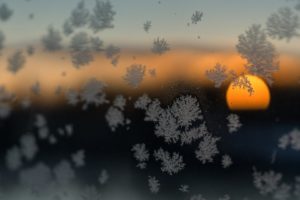 nature, Sun, Sunset, Glass, Winter, Snow, Flakes