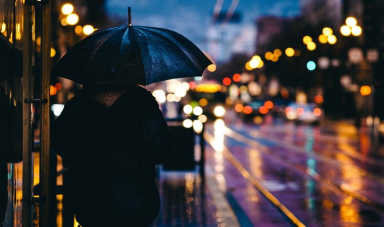 city, Rain, Umbrella, Street, Light, Mood, City HD Wallpaper Desktop Background