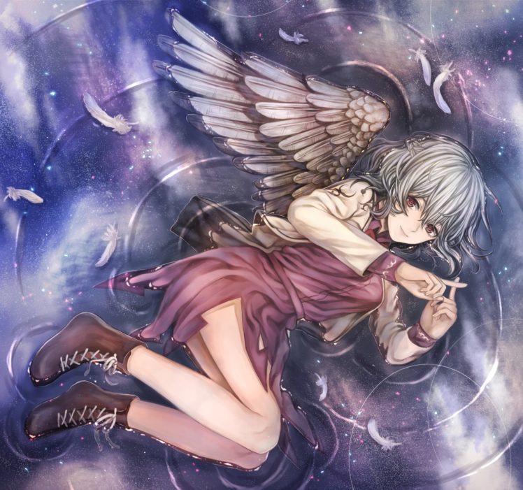 , Touhou, Anime, Angel, Wings HD Wallpaper Desktop Background