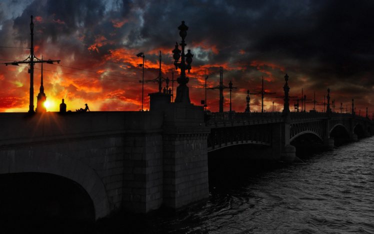 bridge, Sunset, City, Beauty, River HD Wallpaper Desktop Background