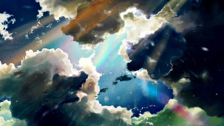clouds, Rain, Anime HD Wallpaper Desktop Background