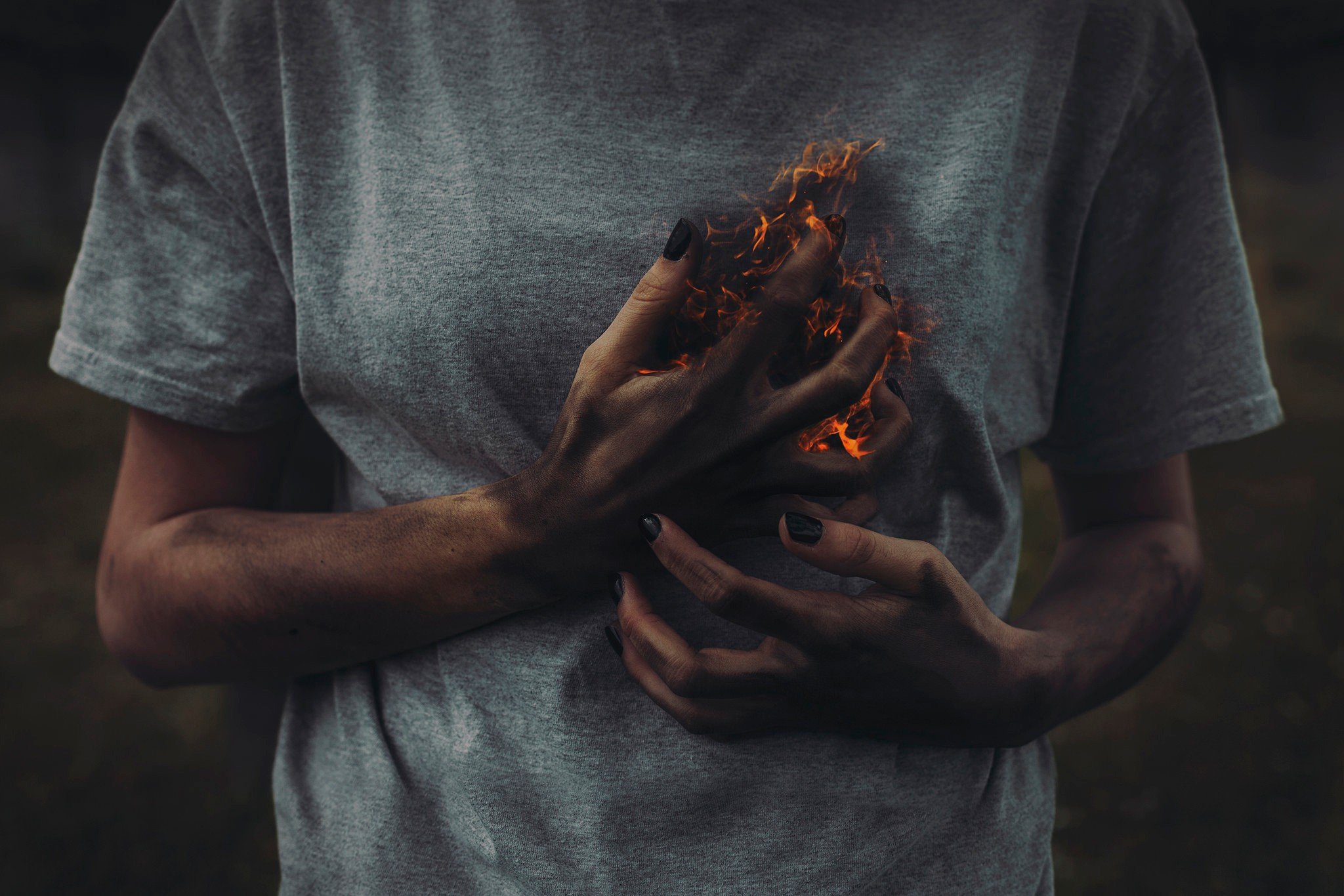 emotion, Fire, Hands, Painted, Nails Wallpaper