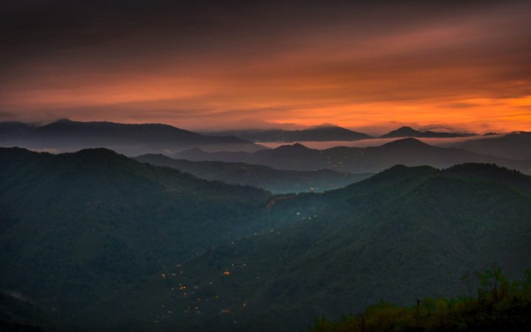sunset, Mist, Mountains, Turkey, Nature, Landscape, Lights, Forest, Clouds HD Wallpaper Desktop Background
