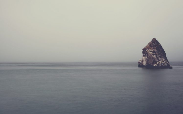 sea, Rock, Landscape, Nature, Mist HD Wallpaper Desktop Background