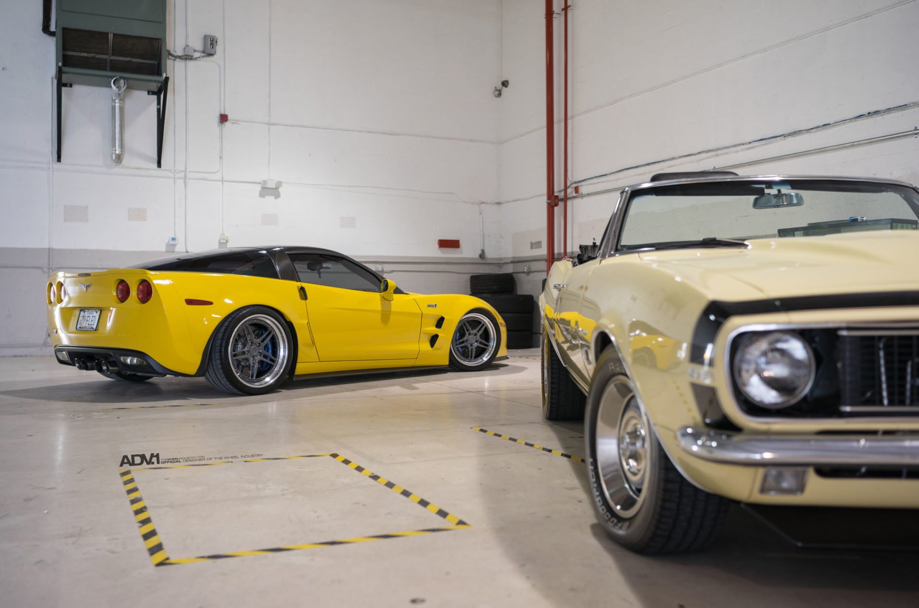 adv1, Wheels, Cars, Chevrolet,  c6 , Corvette, Zr1, Yellow Wallpaper