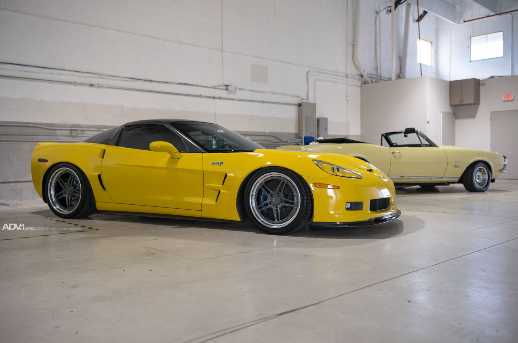 adv1, Wheels, Cars, Chevrolet,  c6 , Corvette, Zr1, Yellow Wallpaper