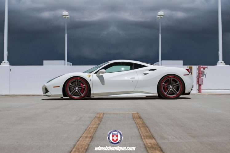 hre, Wheels, Cars, Ferrari, 488, Gtb, White HD Wallpaper Desktop Background
