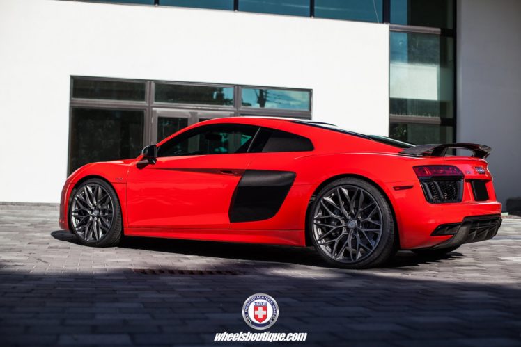 hre, Wheels, Cars, Audi r8, V10, Plus, Red HD Wallpaper Desktop Background