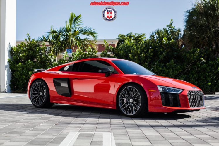 hre, Wheels, Cars, Audi r8, V10, Plus, Red HD Wallpaper Desktop Background