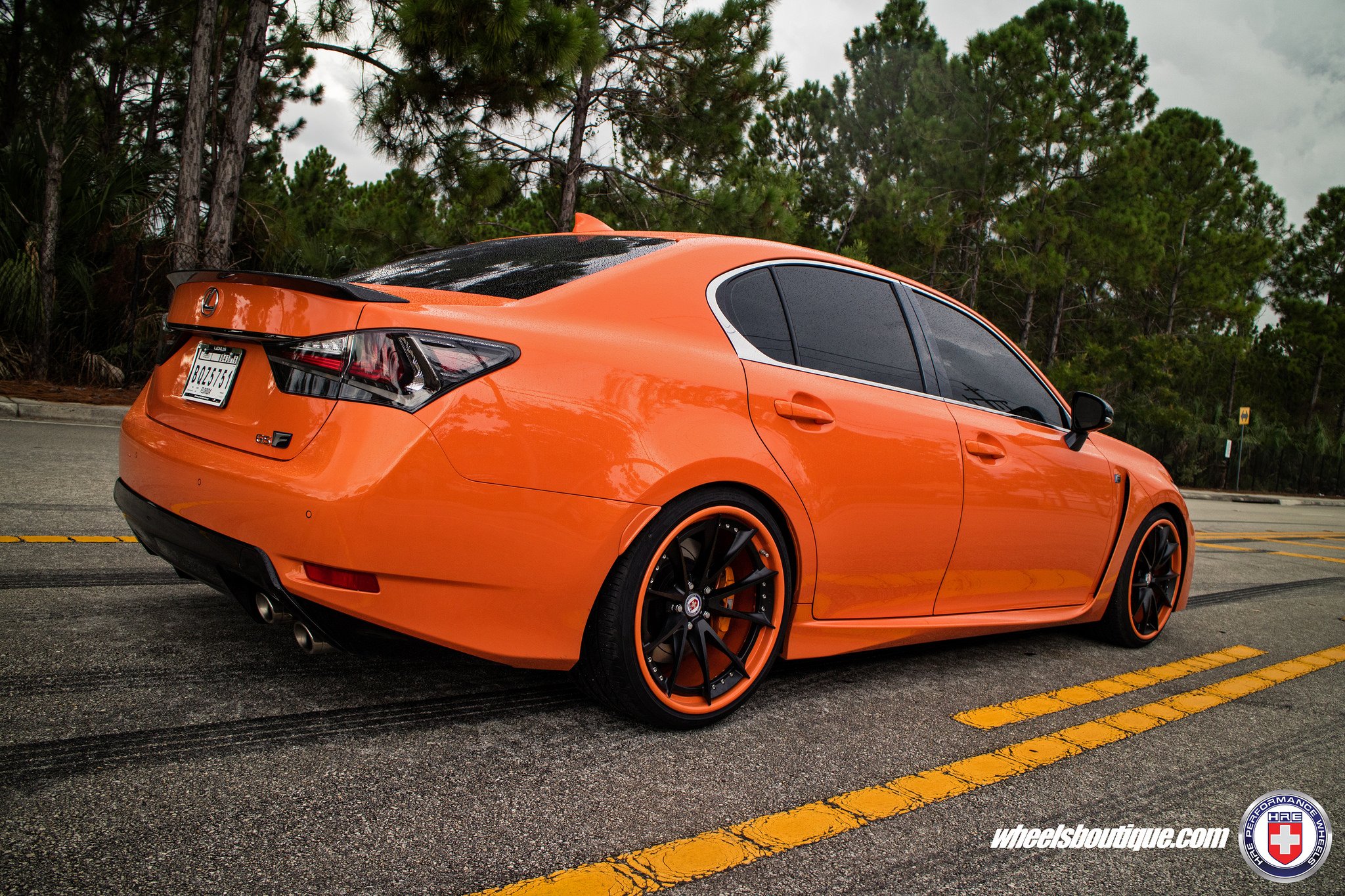 hre, Wheels, Cars, Lexus, Gs f, Sedan, Orange Wallpaper